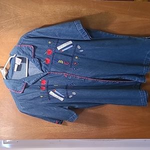 Short sleeved denim top